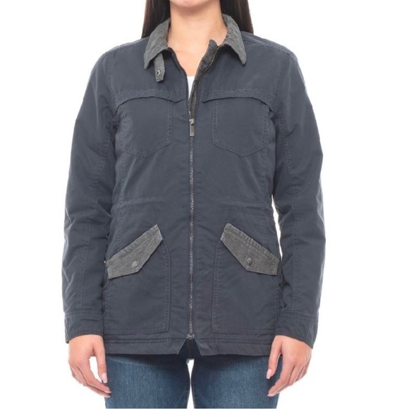Toad & Co Corbett Canvas Jacket Size Small Chore Barn Jacket Blue Corduroy - Picture 1 of 12